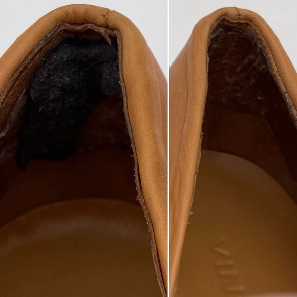 Vince Narissa High Heel Platform Clog Loafers in Cognac Tan Leather Size 8.5 - Picture 13 of 16